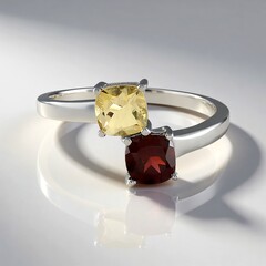 Anello in argento con Granato Mozambico