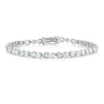 Brasilianischer Aquamarin-Silberarmband