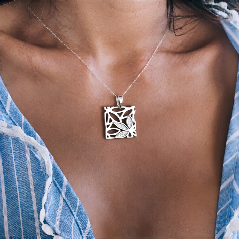 Pendentif en argent et Diamant I1 (G) (Annette)