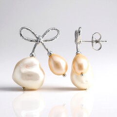 Orecchini in argento con Perla d'Acqua Dolce Bianca