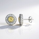 Orecchini in argento con Berillo Giallo