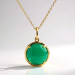 Collana in argento con Onice Verde