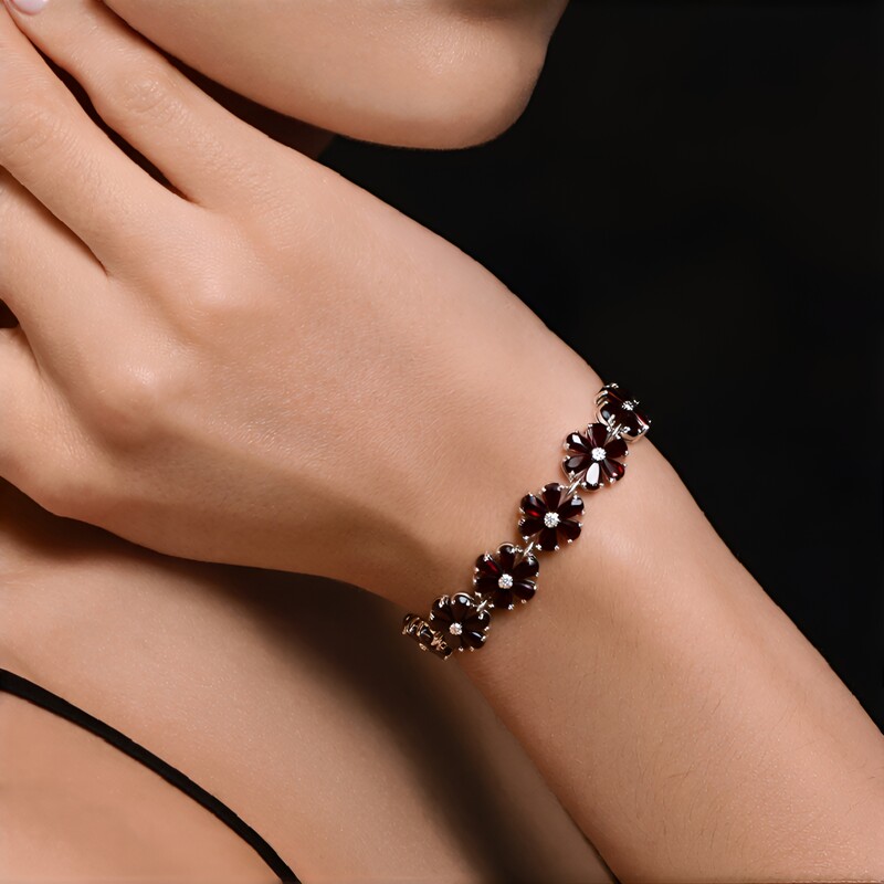 Granat-Silberarmband