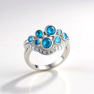Neonblauer Apatit-Silberring