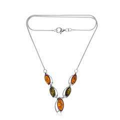 Collar en plata con Ámbar báltico (dagen)