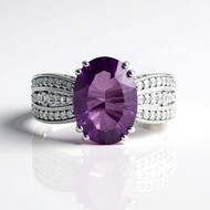 Purple Fluorite Silver Ring