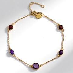Bracciale in argento con Ametista Rose de France