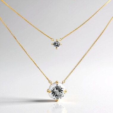 Collar en oro con Danburita (de Melo Gold)