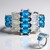 Anello in argento con Apatite Blu Neon