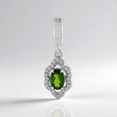 Ciondolo in argento con Diopside Russo