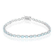 Himmelblauer Topas-Silberarmband