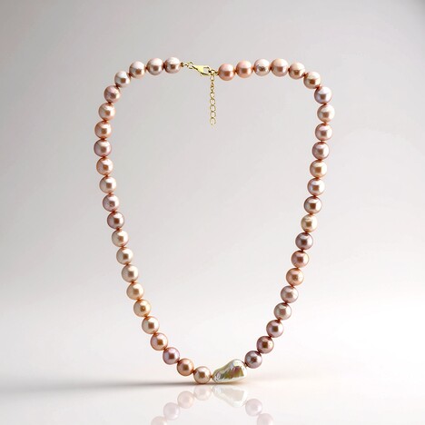 Collana in argento con Perla d'Acqua Dolce Bianca (TPC)