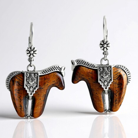 Orecchini in argento con Occhio di Tigre (Desert Chic)