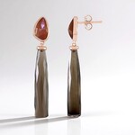 Orecchini in argento con Quarzo Fumè (KM by Juwelo)