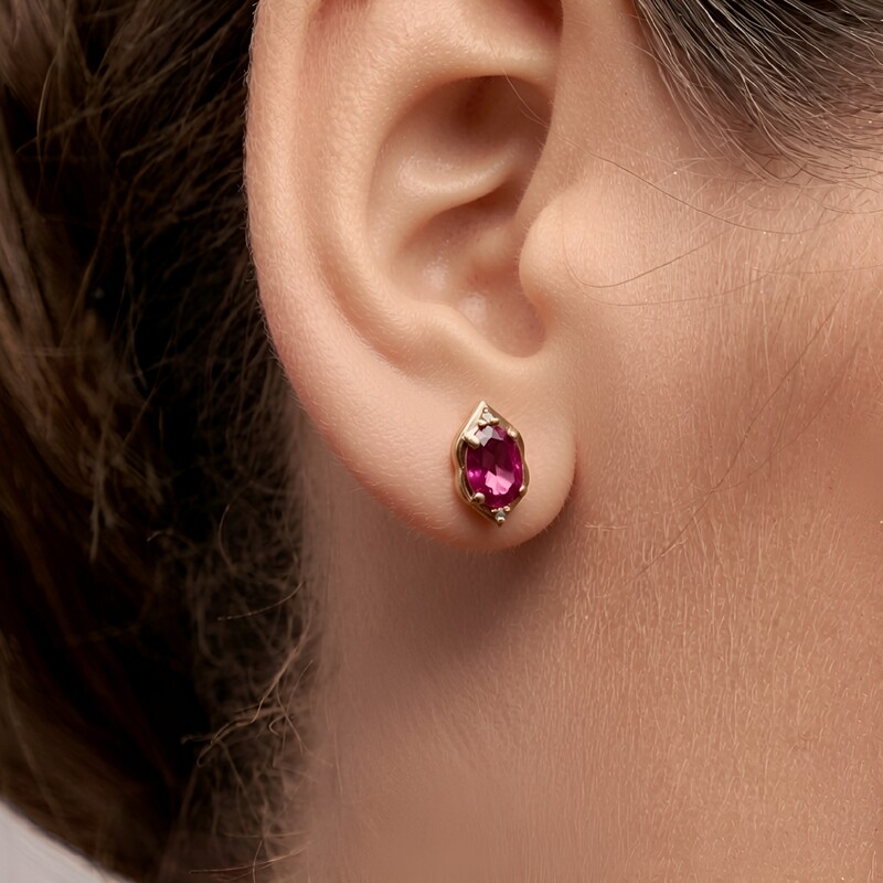 Orecchini in argento con Topazio Rosa