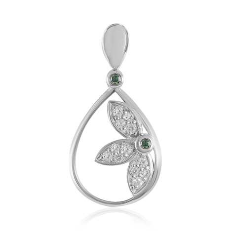 Pendentif en argent et Diamant vert