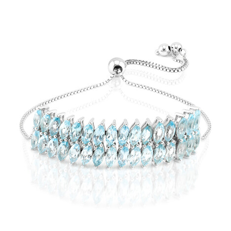 Zilveren armband met hemel-blauwe topaasstenen