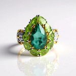 Anello in argento con Fluorite Verde (Gems en Vogue)