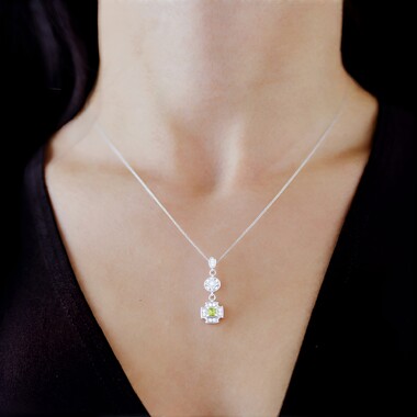Colgante en plata con Turmalina cuprífera