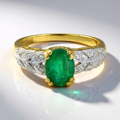 Bague en argent et Emeraude de Bahia