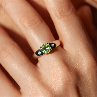 Prehnite Silver Ring