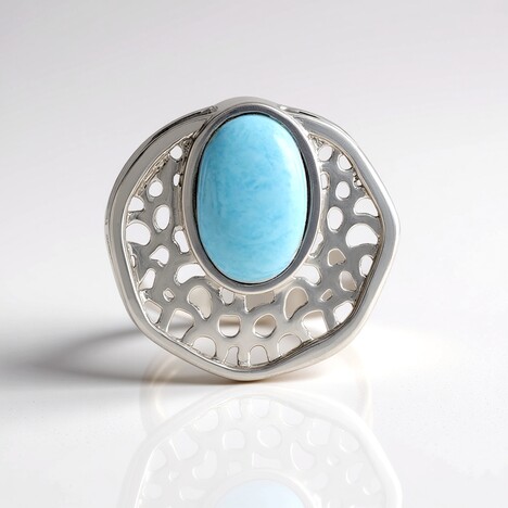 Ciondolo in argento con Larimar (MONOSONO COLLECTION)
