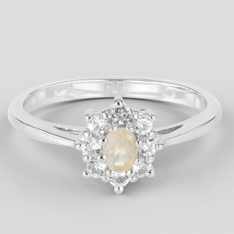 Anello in argento con Pietra del Sole Lunare