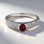 Anello in argento con Rodolite
