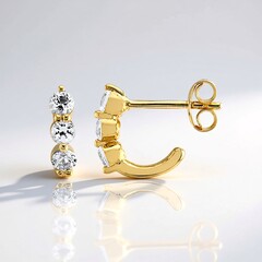 Boucles d'oreilles en argent et Topaze blanche