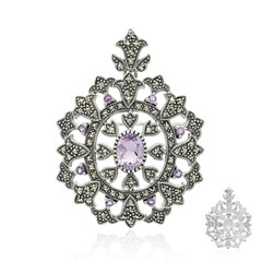 Amethyst-Silberanhänger/-brosche
