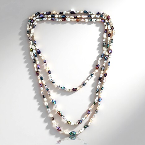 Collana in argento con Perla Keshi d’Acqua Dolce Bianca (TPC)