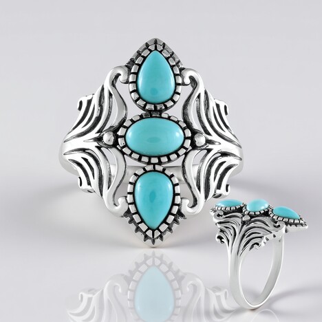 Anello in argento con Turchese Sleeping Beauty (Faszination Türkis)