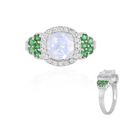 Anillo en plata con Cuarzo azul lunar