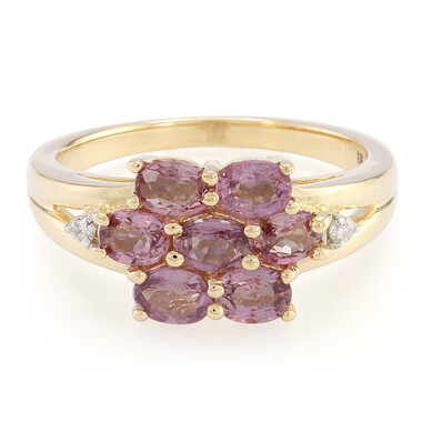 Nicht erhitzter Padparadscha-Saphir-Goldring (AMAYANI)