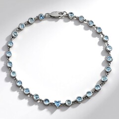Bracciale in argento con Acquamarina Brasiliana