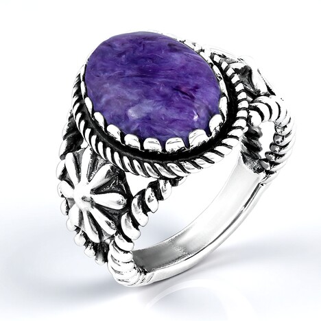 Anello in argento con Charoite (Desert Chic)