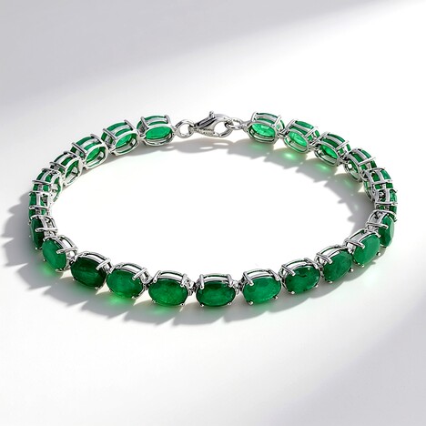Bracciale in argento con Smeraldo Zambia