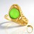 Bague en argent et Ambre verte de Colombie (dagen)