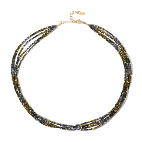 Collier en argent et Hématite argentée (Riya)