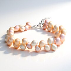 Bracciale in argento con Perla d'Acqua Dolce Arancione