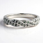 Anello placcato in platino con Diamante Fancy