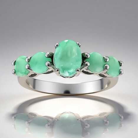 Anello in argento con Smeraldo Brasiliano