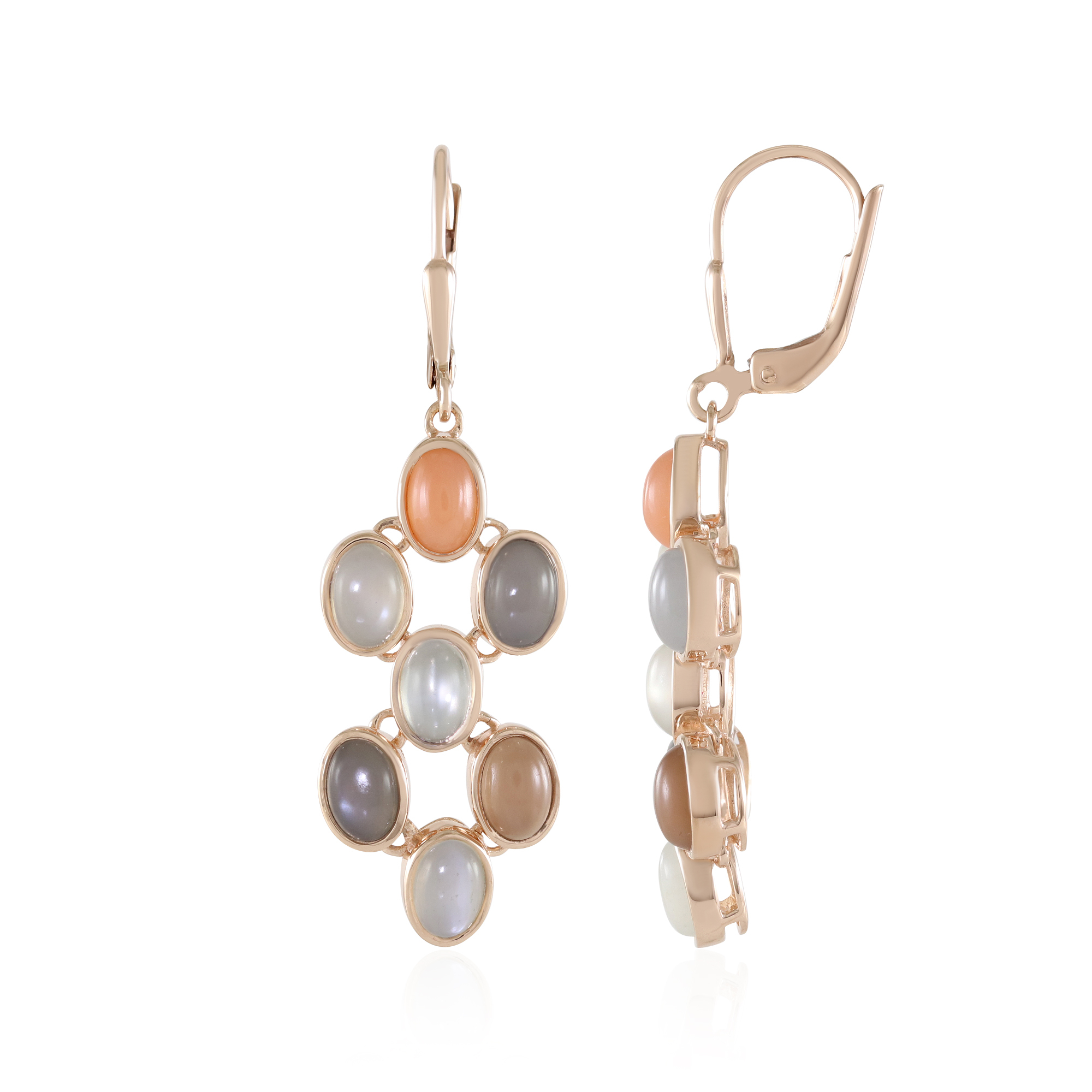 Collana Argento 925‰ con Pietra di Luna, Cristallo, Giada colorata