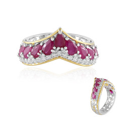 Zilveren ring met Tanzania robijnen (Gems en Vogue)