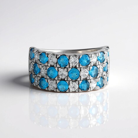 Anello in argento con Apatite Blu Neon