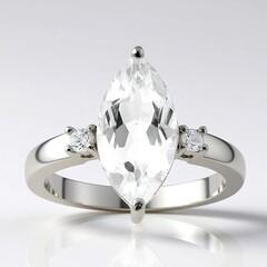 Anello in argento con Topazio Bianco
