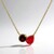 Collana in argento con Quarzo rosso pastello
