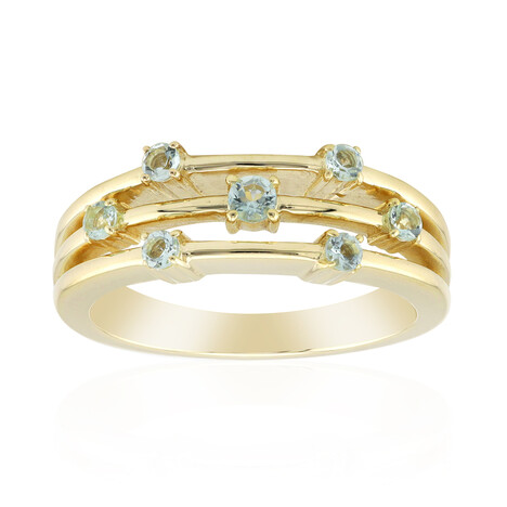 Anillo en oro con Berilo verde menta de Nigeria