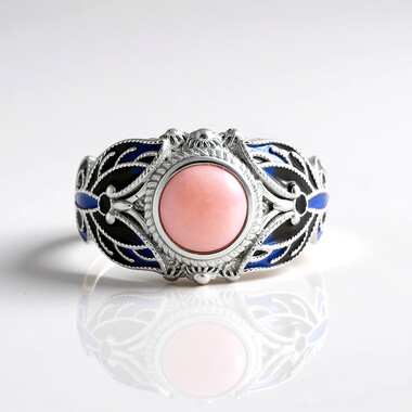 Pink Opal Silver Ring (Adela Silber)