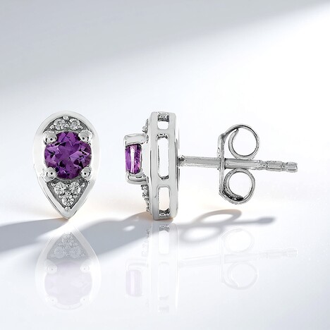 Orecchini in argento con Ametista Rose de France